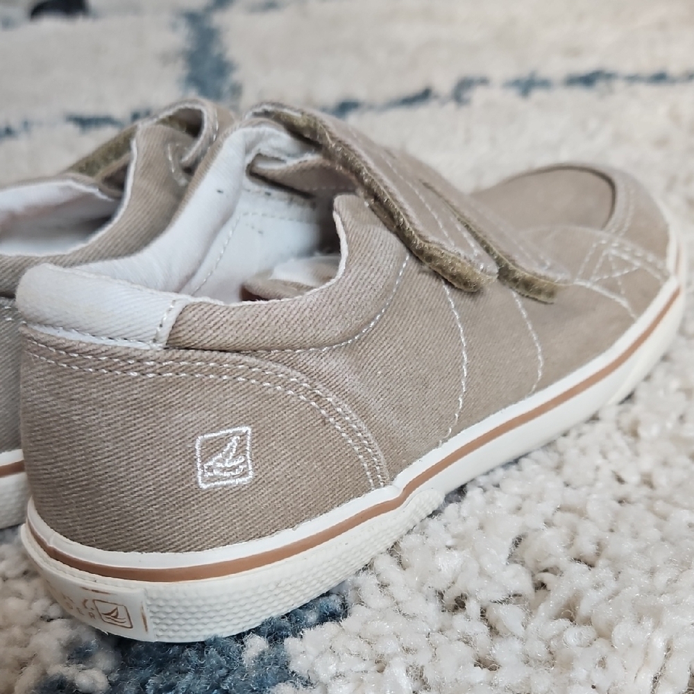 Sperry Tan Velcro Kids Sneakers - Picture 5 of 9